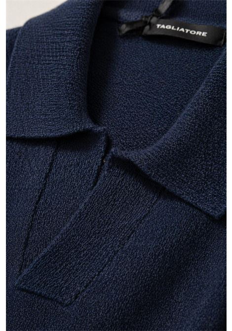 Polo in maglia Tagliatore blu in lino e cotone TAGLIATORE | Polo | KEITH GSE26-02598